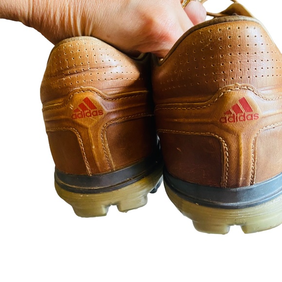 Adidas Adipure Golf Shoes Brown Leather - Picture 4 of 7